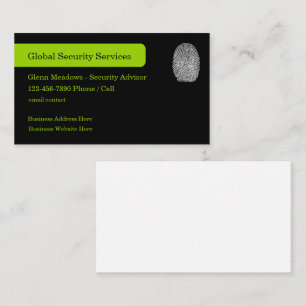 Modern Security Services Fingerprint Theme Business Card