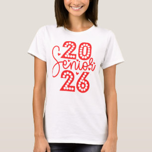 Modern Senior 2026 Script Dotted Graduation T-Shirt