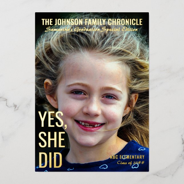 Modern Senior Graduation Magazine Cover Grad Photo (Front)