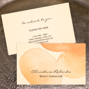 Modern Serene Unique Watercolor Beauty Consultant Business Card
