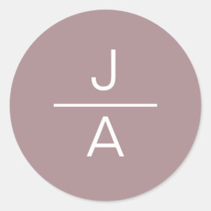 Modern Serenity   Monogram Round Sticker