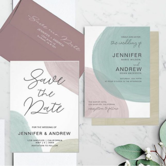 Modern Serenity Watercolor Wedding Invitation (Creator Uploaded)