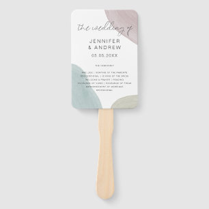 Modern Serenity Wedding Program Hand Fan