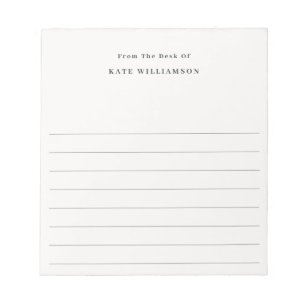 Modern Serif From The Desk Of Corporate Name Notepad