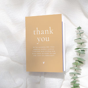 Modern Serif Groovy Retro Floral Baby Shower Thank You Card
