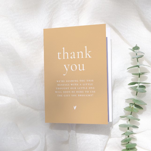 Modern Serif Groovy Retro Floral Baby Shower Thank You Card (Creator Uploaded)