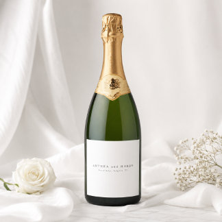 Modern Serif Luxury Wedding Wine Bottle Labels