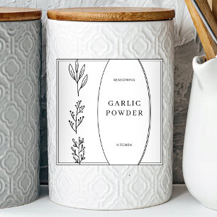 Modern Serif Minimal Seasoning Pantry Jar Label