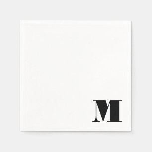 Modern Serif Monogram Initial Napkin