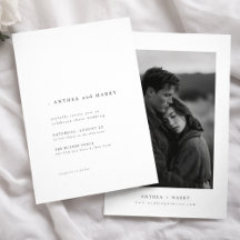 Modern Serif Typography Black and White Wedding