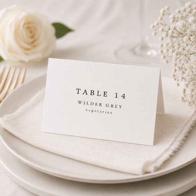 Modern Serif Wedding Place Cards With Meal Choice (Creator Uploaded)