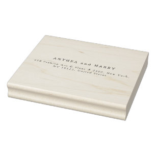 Modern Serif Wedding Return Address Rubber Stamp