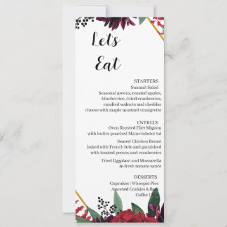 Modern Set 4  Menu card