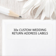 Modern Set of 30 Custom Wedding Return Address