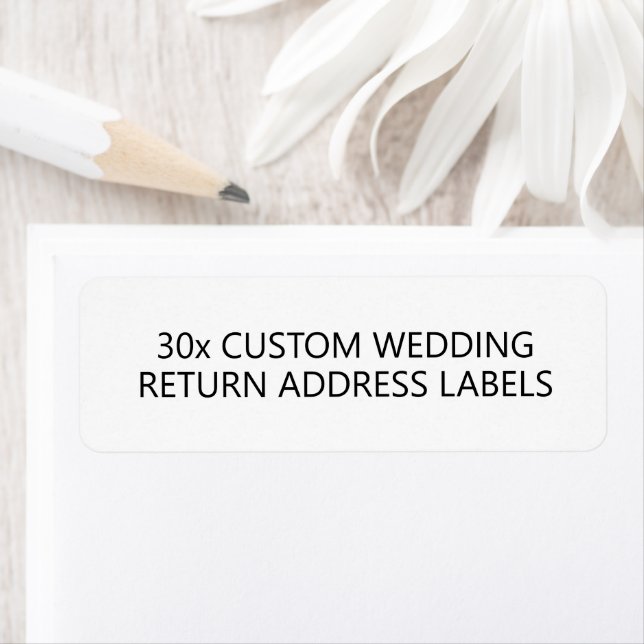 Modern Set of 30 Custom Wedding Return Address Label (Insitu)