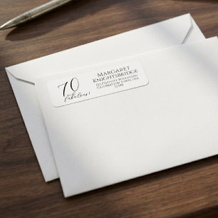 Modern Seventy and Fabulous 70th Birthday Party Return Address Label