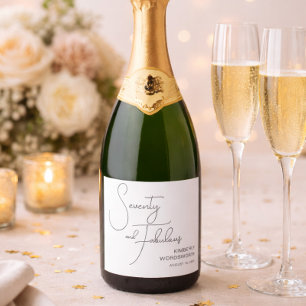 Modern Seventy and Fabulous 70th Birthday Party Sparkling Wine Label