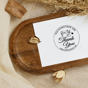Modern Sewing Business Thank You Rubber Stamp