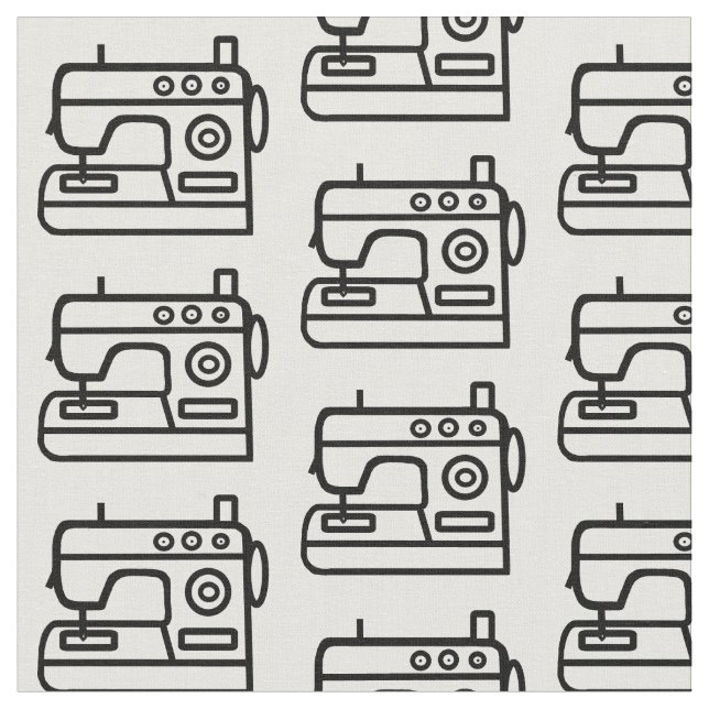 Modern Sewing Machine Outline Fabric (Close Up)