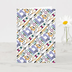 Modern Sewing Supplies and Tools Pattern Card