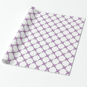 Modern Shabby Chic Cross Pattern Lavender White Wrapping Paper