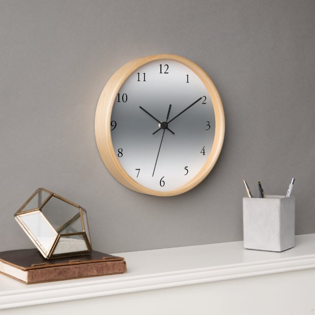 Modern shades of silver trendy  clock (Office)
