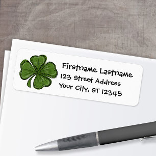 Modern Shamrock with return address Label
