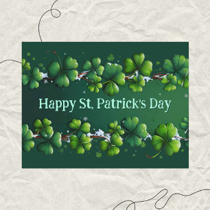 Modern Shamrocks St. Patrick's Day Postcard