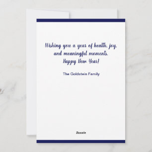 Modern Shana Tova Script 3 Photo Jewish New Year  Holiday Card