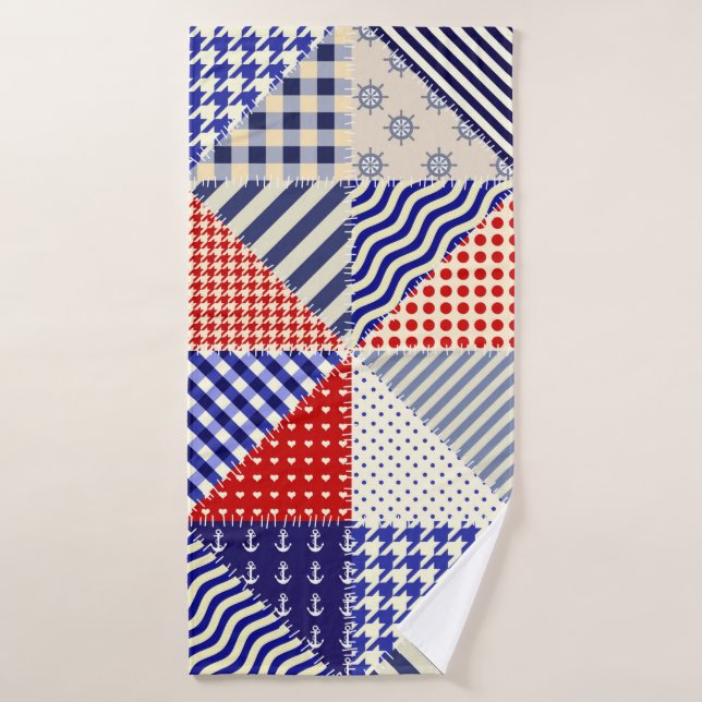 Modern shapes and geometric seamless pattern in sc bath towel (Bath Towel)