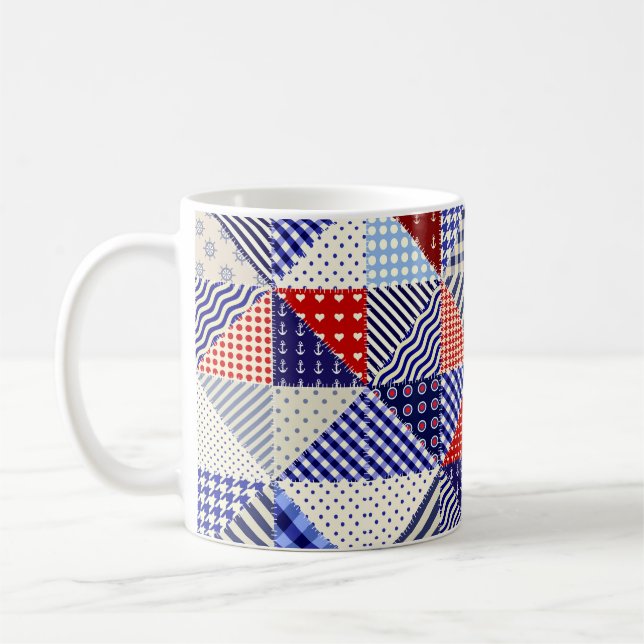 Modern shapes and geometric seamless pattern in sc coffee mug (Left)