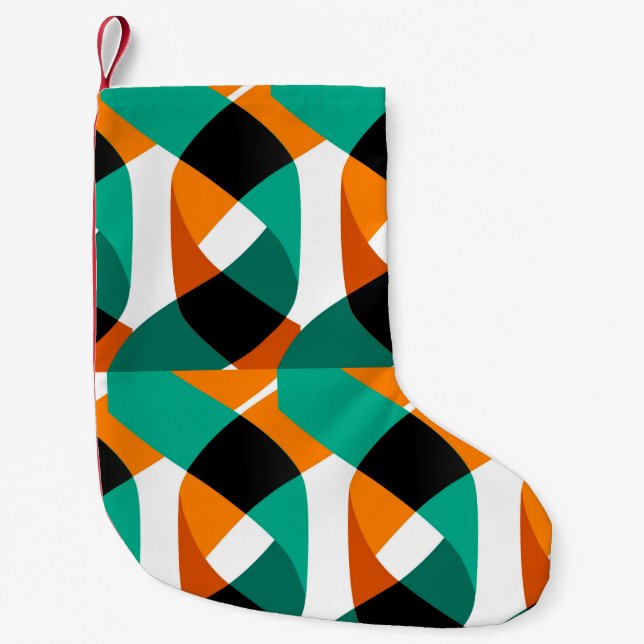 Modern shapes and geometric seamless pattern in sc small christmas stocking (Front)