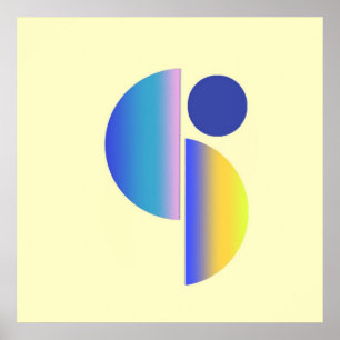 modern shapes art poster