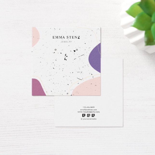 Modern Shapes Textured Earring Square Display Card (Desk)