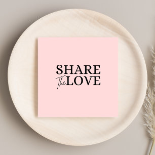 Modern Share the love blush pink refer a friend Square Business Card