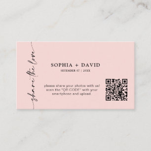 Modern Share The Love QR Code Wedding Photos Card