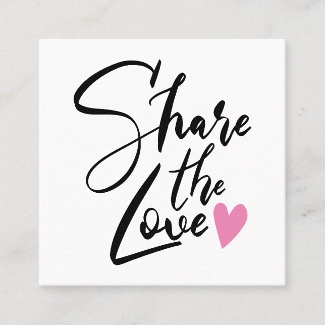 Modern share the love script typography beauty spa referral card (Front)