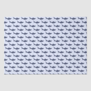 Modern Shark Baby Watercolor Blue Birthday Kids  Tissue Paper
