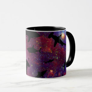 Modern shark fish jaws whale under the sea galaxy mug
