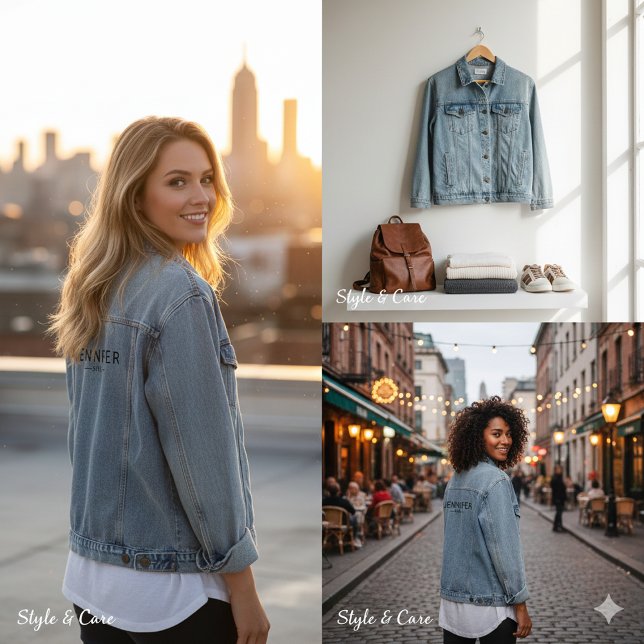 Modern SHE Inspired Personalised Denim Jacket for  (Modern SHE Inspired Personalized Denim Jacket for Women)