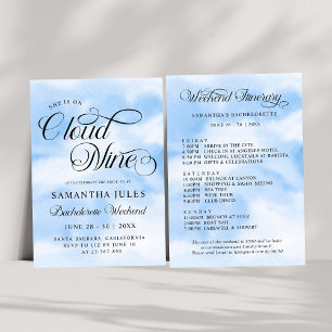 Modern She Is On Cloud 9 Bachelorette Weekend Invitation