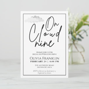 Modern She is on cloud nine bridal shower  Invitation