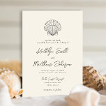 Modern Shell Beach Ocean Destination Wedding Invitation<br><div class="desc">Modern Ivory Shell Beach Ocean Destination Wedding Invitation Card. Celebrate your special day with this elegant and beautiful wedding invitation card to beautify your special occasion. All the texts are pre-arranged for you to personalise easily and quickly with your own details. If you need further customisation or matching items, please...</div>