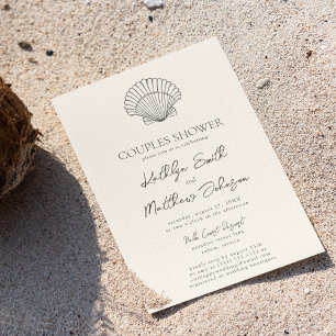 Modern Shell Beach Ocean Wedding Couples Shower Invitation
