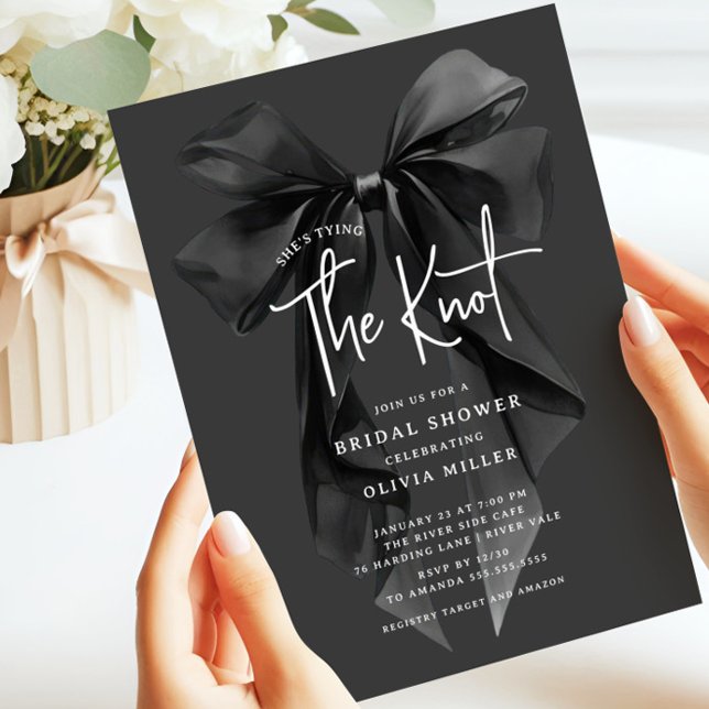 Modern She's Tying The Knot Bridal Shower Invitation (Creator Uploaded)
