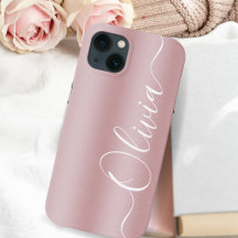  Modern Shimmer Pink Metallic Custom Name