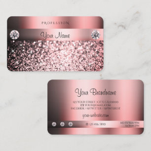 Modern Shimmery Pink Gradient Colours Cool Glitter Business Card