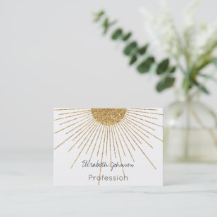 Modern Shining Golden Sun Design Business Card