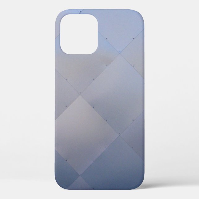 Modern Shiny Chequered Metal Blue Case-Mate iPhone Case (Back)