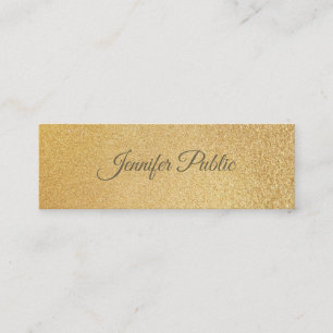 Modern Shiny Gold Foil Glamourous Template Elegant Mini Business Card